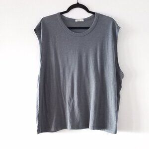 BUCK MASON 100% cotton blue grey slub muscle tank